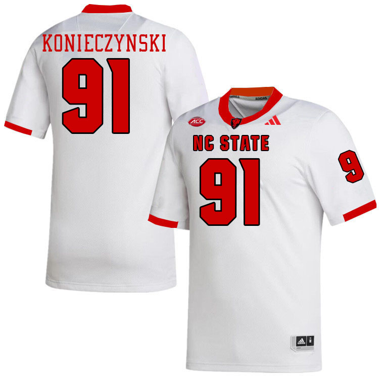 NC State Wolfpack #91 Nick Konieczynski College Football Jerseys Stitched-White